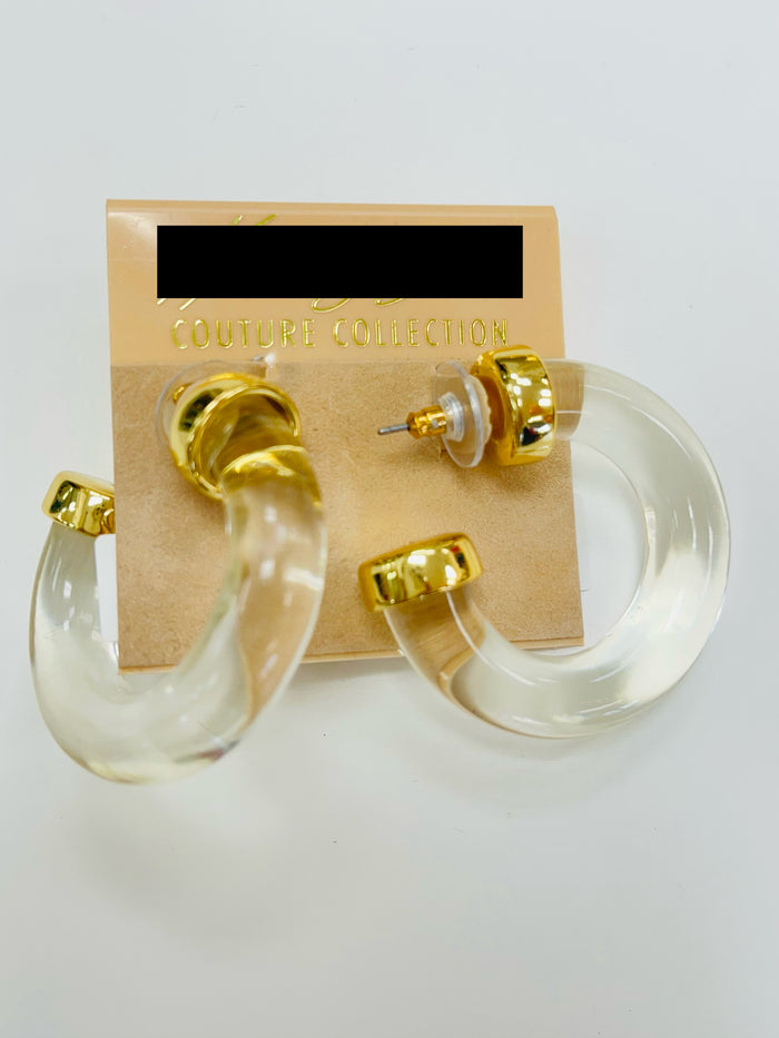 Exquisite KJL Resin Hoop Earrings