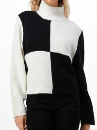 Checkboard Knit Sweater