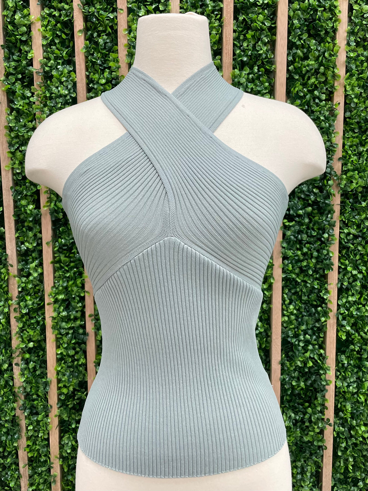 Crossed Front Knit Top