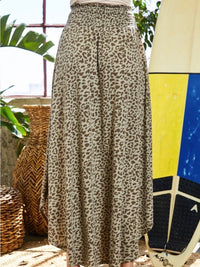 Leopard Print Knit Maxi Skirt