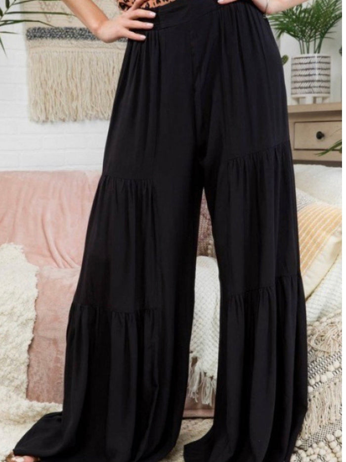 Waist Smocking Ruffle Pant