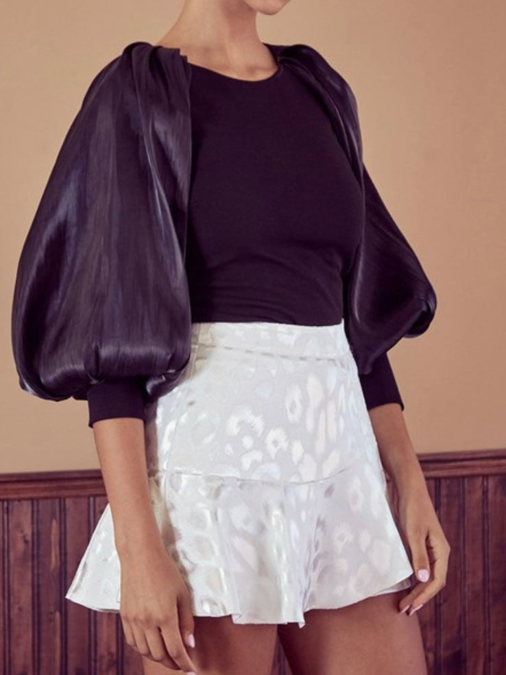 Satin Puff Sleeve Top