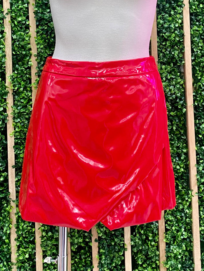 Red Liquid Tulip Finish Skort