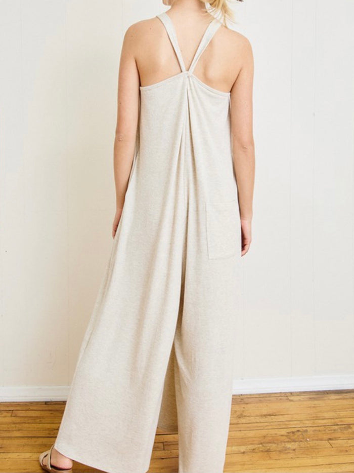 Tie Shoulder Loose Fit Jumpsuit