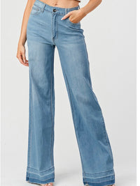 Blue Wide Leg Denim Palazzo