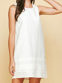 Linen Detail Short Shift Dress