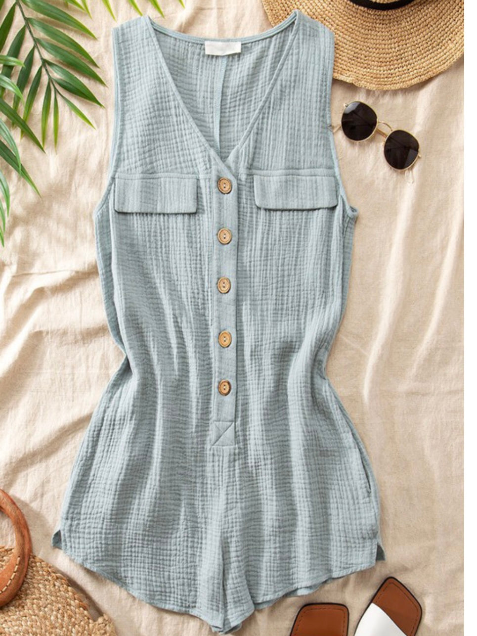 Gauze Sleeveless Romper