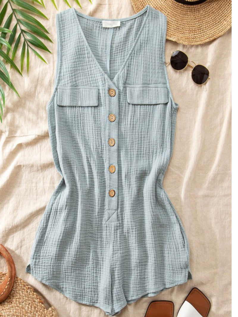 Gauze Sleeveless Romper