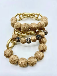 Straw Beads Bracelet Set