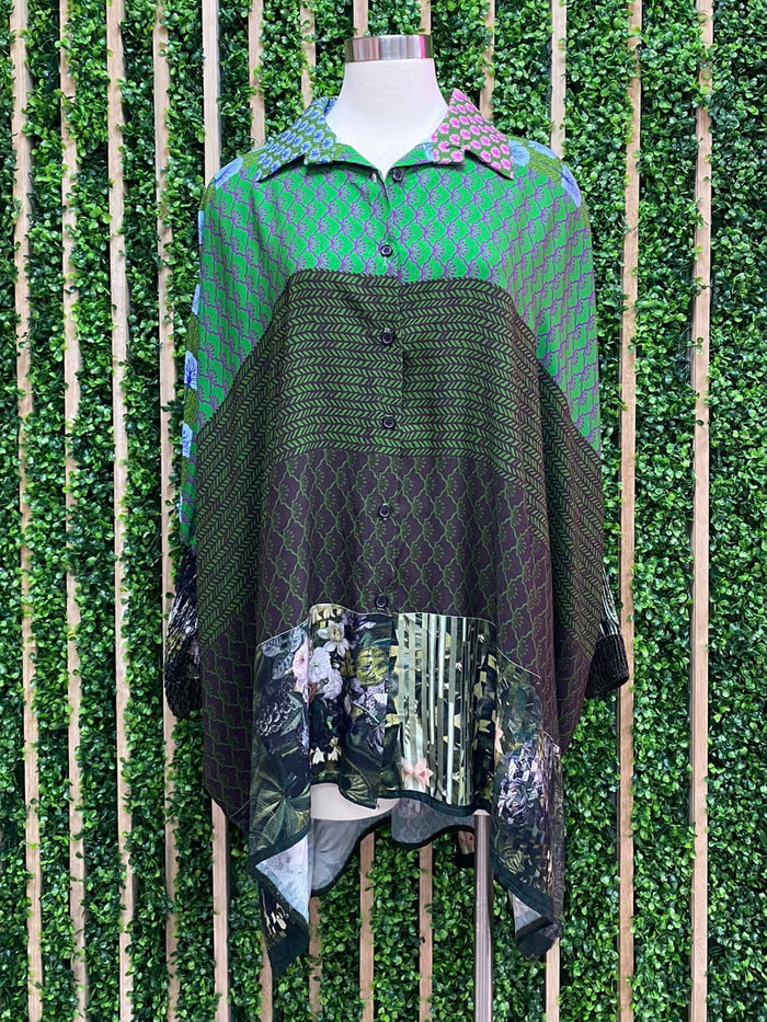 Multi Print Floral Oversized Blouse