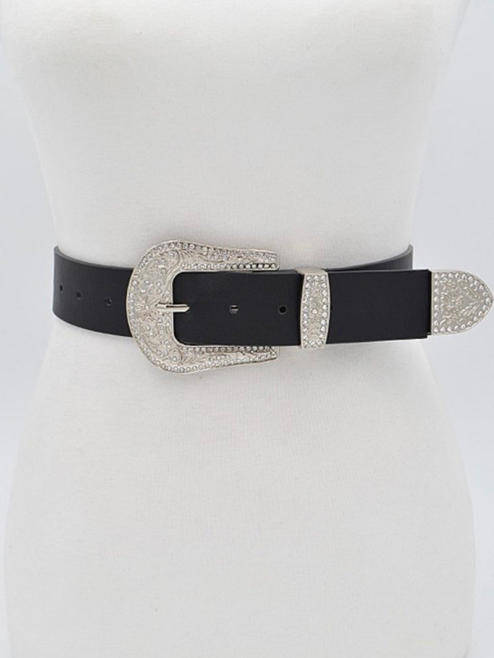 Silver Swirl Buckle Belt