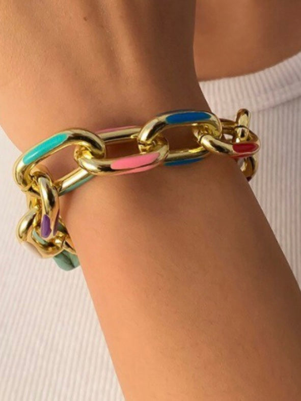 Colorful Stainless Steel Links Bracelet