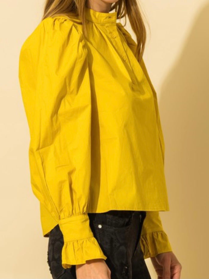 Mustard Frill Detail Blouse