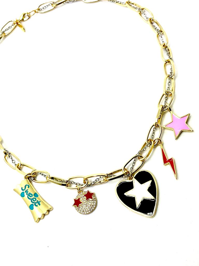 Star Heart Colorful Necklace