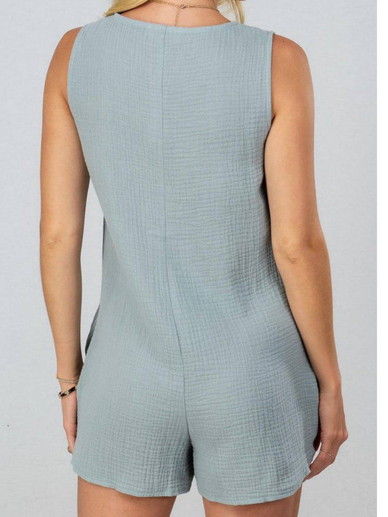 Gauze Sleeveless Romper