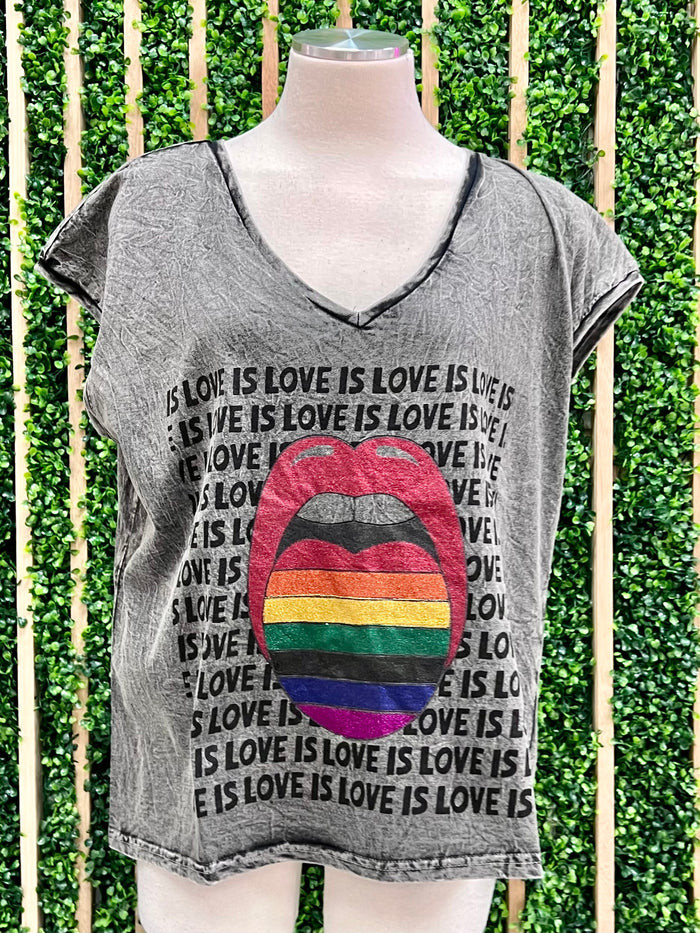 Rainbow Lips Love Is Love Tee