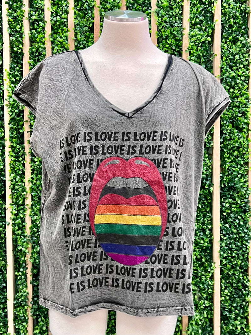 Rainbow Lips Love Is Love Tee