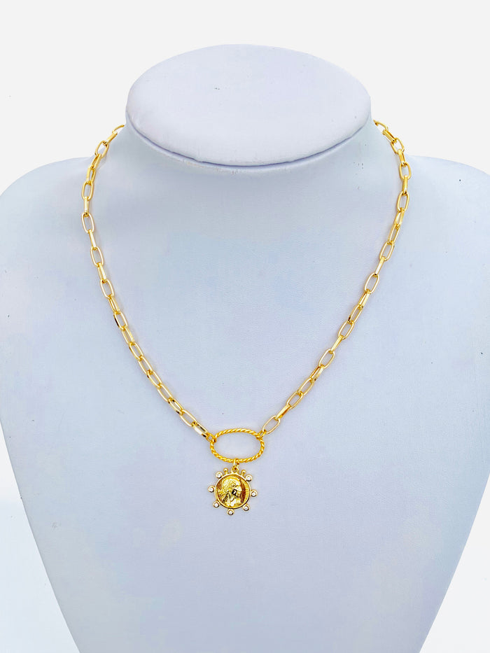 Small Link Medal Necklace