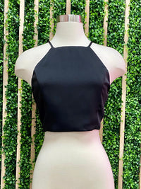 Square Neck Halter Crop Top