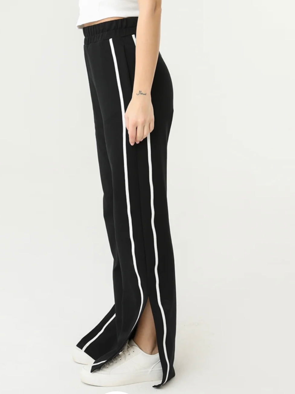 Black Trim Detail Wide Leg pant