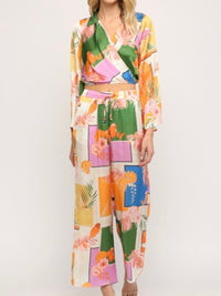 Orange Tropical Print Top