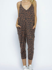 Brown Cheetah Loosefit Jumpsuit