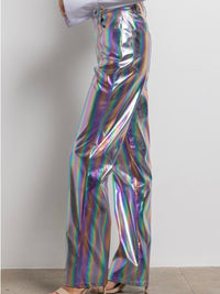 Metallic Rainbow Pleather Pants