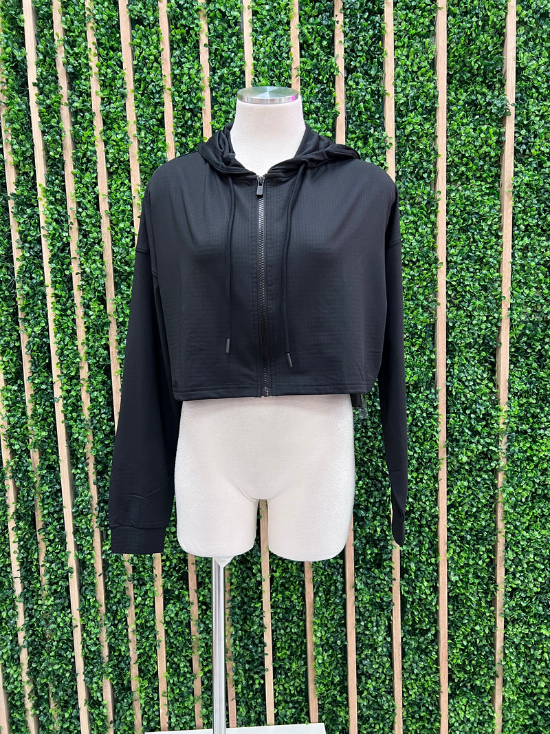 Black Open Zip Jacket