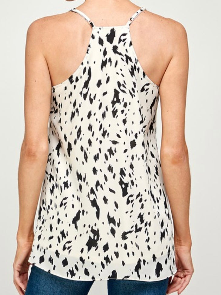 White Black Spots Cami Top