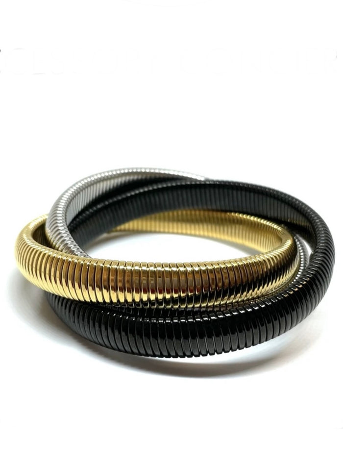 Mixed Metal Twisted Cobra Bracelet