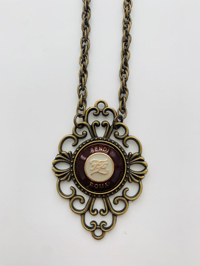 Sophie Victorian Fendi Button Necklace