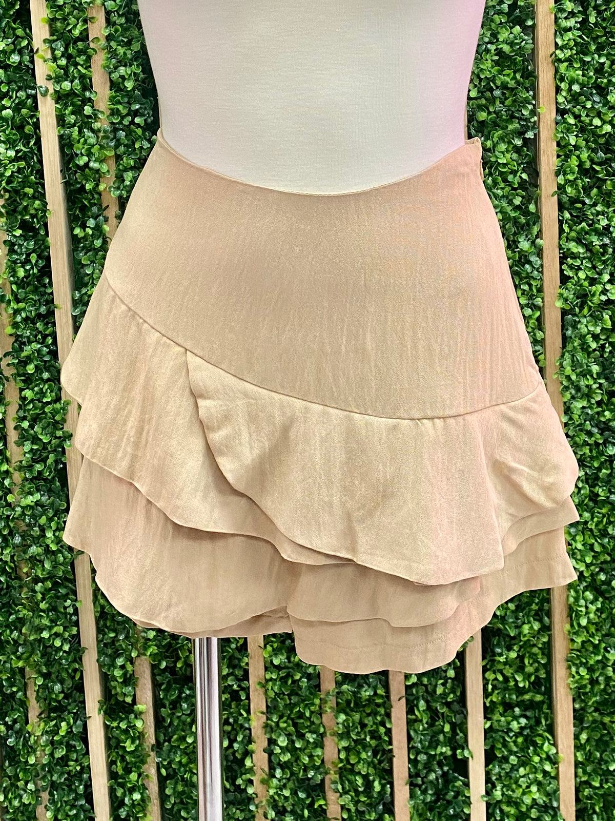 Beige Linen Skort