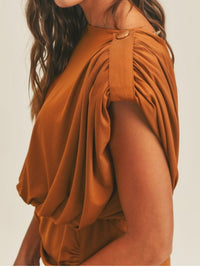 Cognac Open Back Maxi Dress