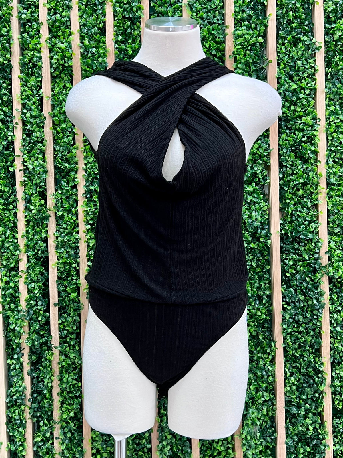 Rib Knit Twisted Bodysuit