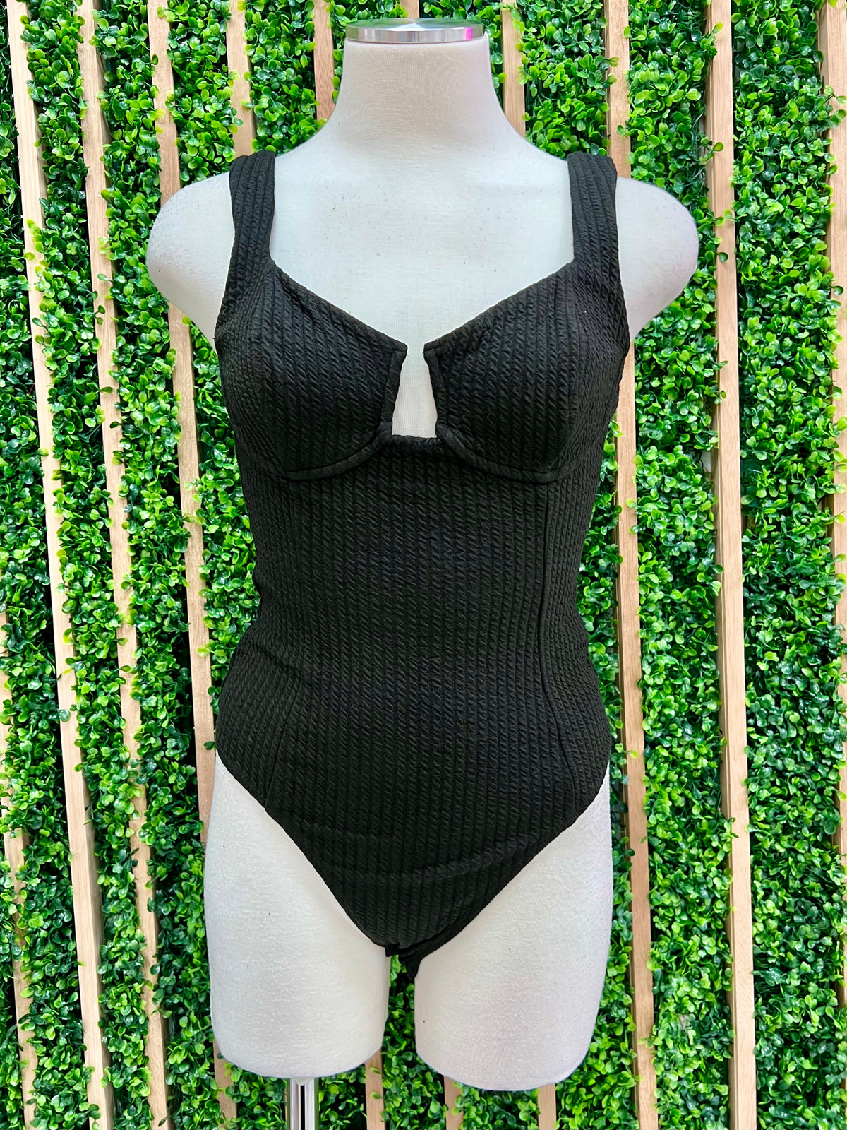 Delicate Black Bustier Top Bodysuit
