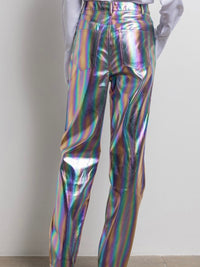 Metallic Rainbow Pleather Pants