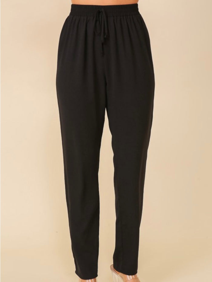 Elastic High Waisted Pants