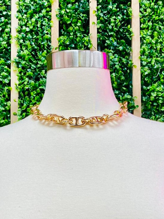 Gold Florence Link Necklace