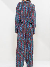 Geo Print Pleated Pant Set