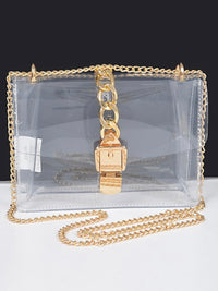 Chain Detail Clear Crossbody Bag