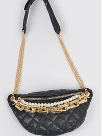 Black Multi Chain Fanny Pack