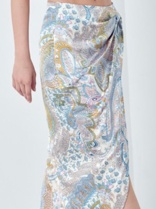 Paisley Midi Wrap Skirt