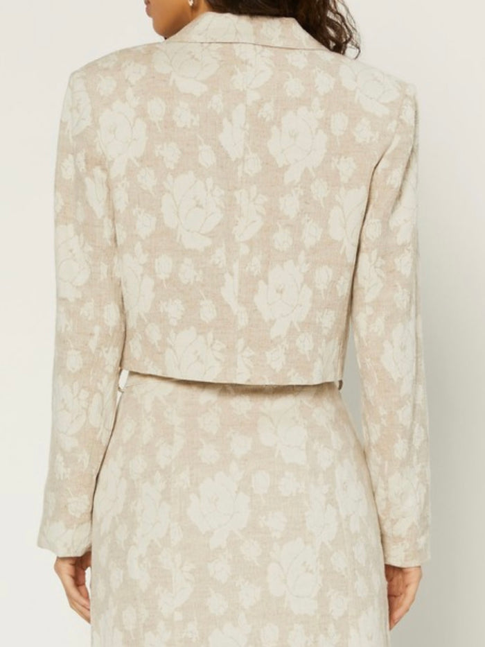 Natural Print Cropped Jacket