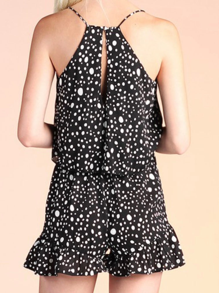 Black Polka Dot Romper