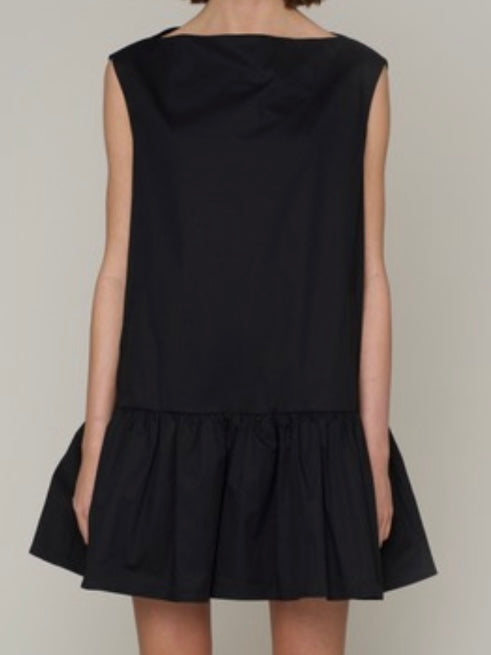 Exquisite Black Drop Waist Short Dress