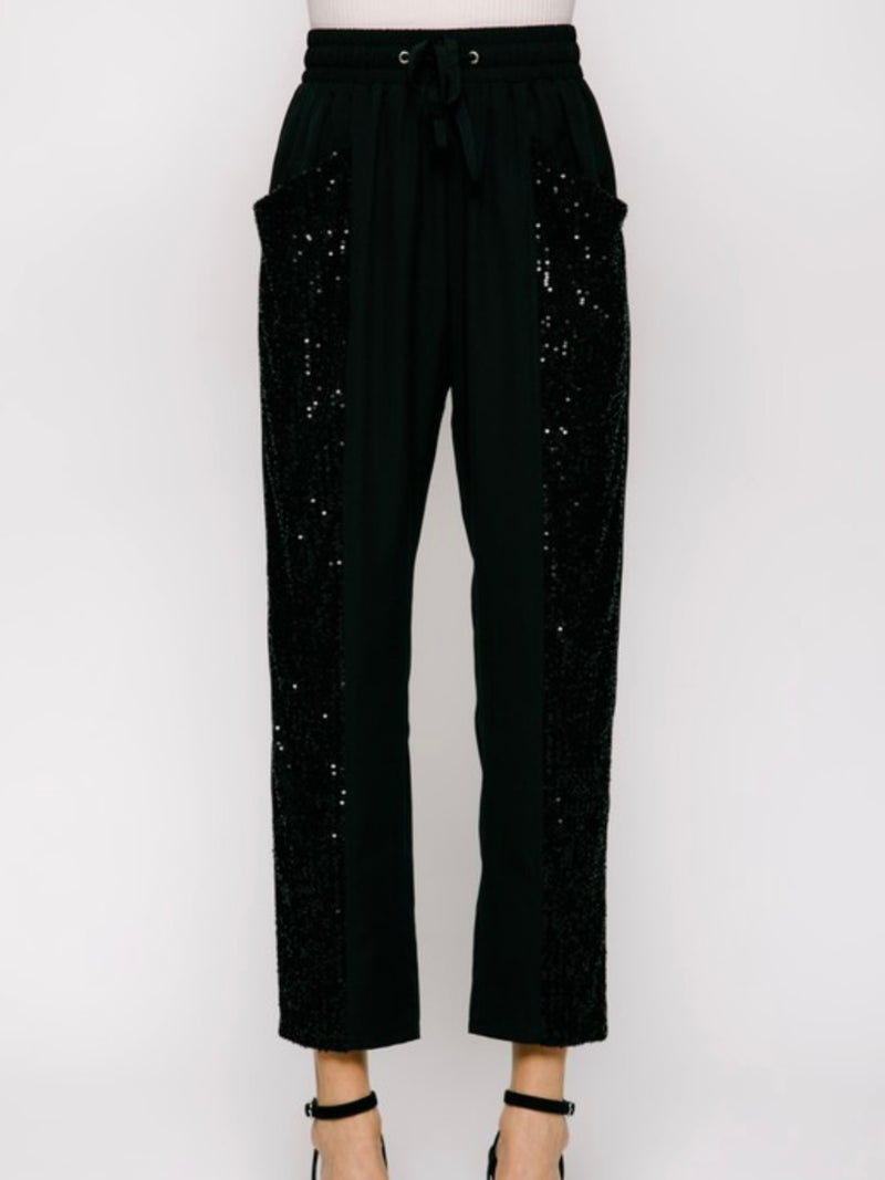 Side Sequin Panel Pant