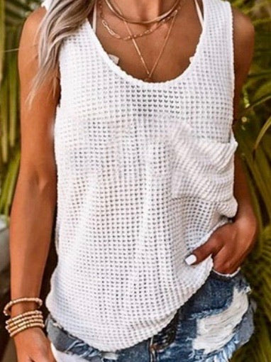 Sleeveless Waffle Top