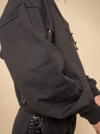 Faux Leather Side Panel Jogger Set