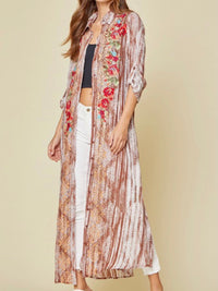 Rust Embroidered Button Down Maxi Dress