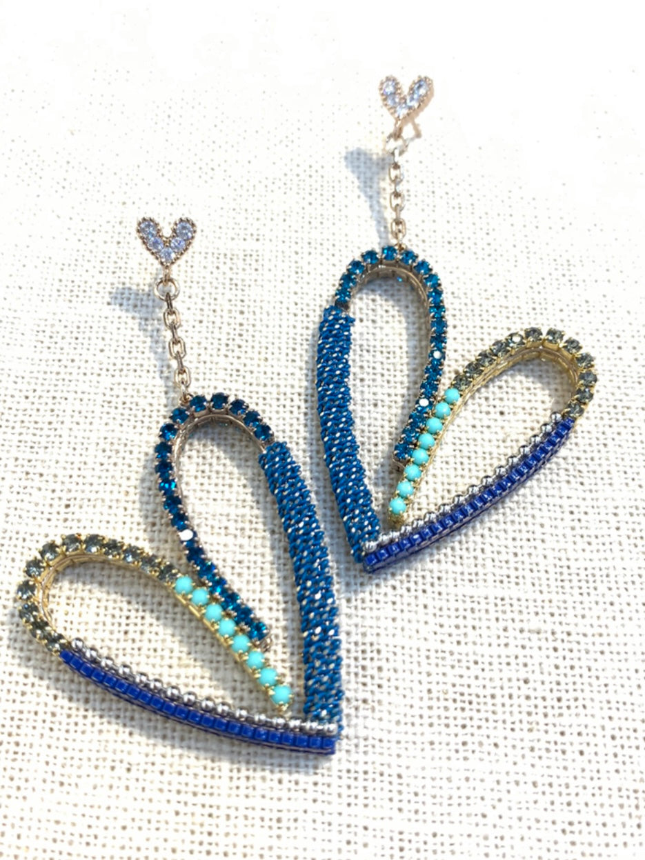 Heart on Heart Drop Earrings